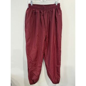 Champion Mens Track Pants Joggers Burgundy Elastic Waist Zip Ankle Size L